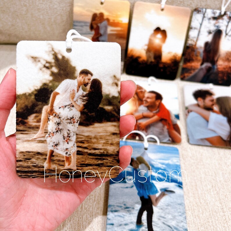 Double sided Car Freshener with Your Photo, Custom Car Scent, Personalized Car Accessory Gift, Photo Car Freshie, New Car Gift, Car Decor