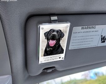 Regalo personalizado de condolencias por la pérdida de tu perro, recuerdo para mascotas, clip para visera de coche con foto de perro personalizada, recuerdo para mascotas, regalo conmemorativo para perros para el coche