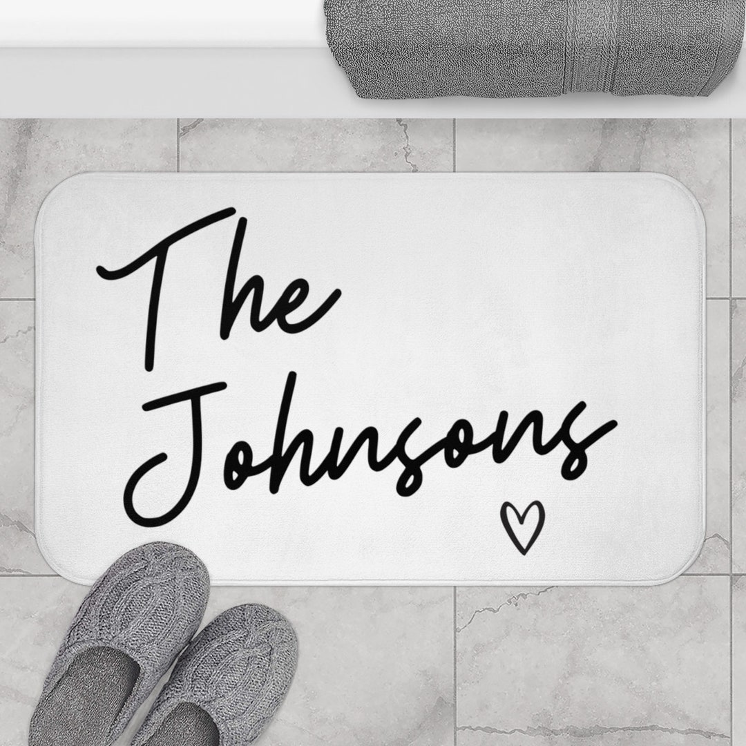 Heartful Housewarming Bath Mat | Wedding Gift | Custom Gift | Personalized Bat Mat | Closing Gift | Monogram Bathmat