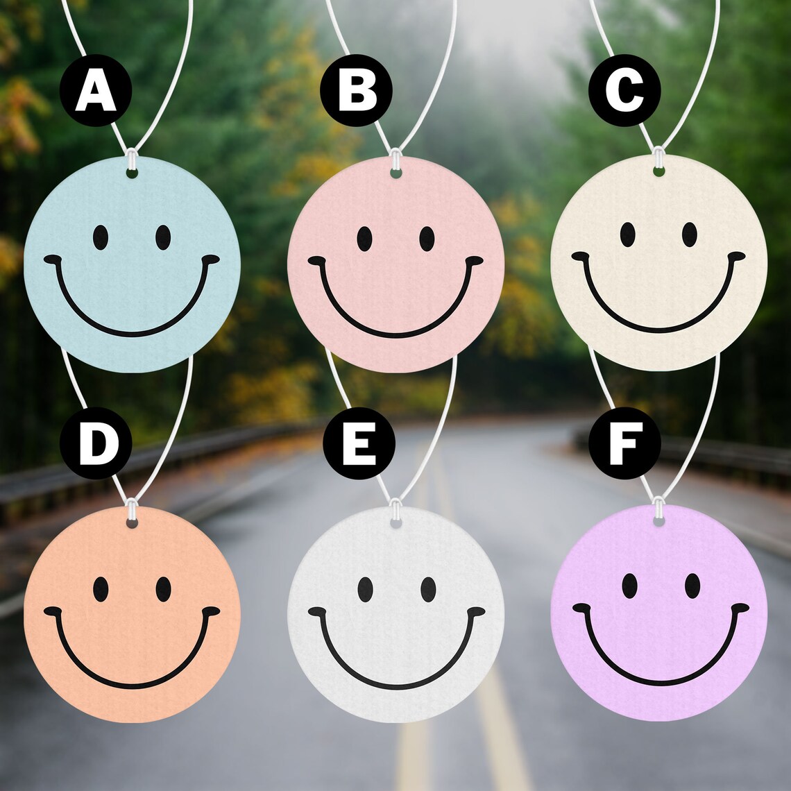 Smiley Face Car Air Freshener Car Freshie New Car Gift Car Etsy