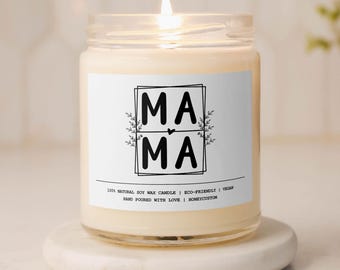 Handmade MAMA Soy Wax Candle | Personalized Gift for Mom | Mother's Day Gift | Funny Mom Candle | Eco-Friendly Scented Candle for Mom