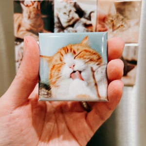Personalized Photo Magnets for Cat Lovers - Perfect Gift for Cat Moms, Unique Gifts for Cat Owners, Pet Memorial Keepsakes, Fridge Magnets