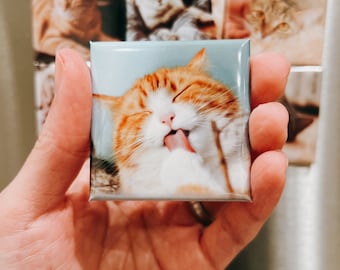 Personalized Photo Magnets for Cat Lovers - Perfect Gift for Cat Moms, Unique Gifts for Cat Owners, Pet Memorial Keepsakes, Fridge Magnets