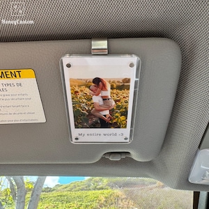 Personalized Gift for Him Anniversary - Custom Photo Car Visor Clip, Romantic Drive Safe Gift, Unique Couples Keepsake, Car Photo Frame