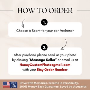 Double sided Car Freshener with Your Photo, Custom Car Scent, Personalized Car Accessory Gift, Photo Car Freshie, New Car Gift, Car Decor
