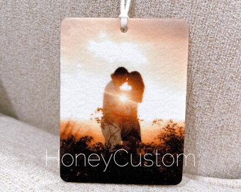 Custom Car Air Freshener Double Sided, Personalized Car Scent, Car Accessory Gift, Custom Photo Car Freshie, New Car Gift, Car Decor