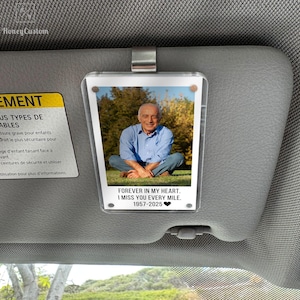 Loss of Father Gift, Personalized Memorial Car Visor Clip, Custom Remembrance Gift, Sympathy Gift for Loss of Dad, Grief Gift for Him