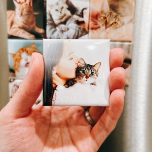 Personalized Cat Memorial Photo Fridge Magnets, Cat Loss Sympathy Gift, Custom Pet Remembrance Kitchen Decor, Honor Your Beloved Cat