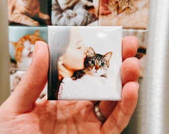Personalized Cat Memorial Photo Fridge Magnets, Cat Loss Sympathy Gift, Custom Pet Remembrance Kitchen Decor, Honor Your Beloved Cat