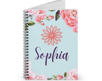 School Notebook, Back to School Gift, Personalized Notebook, Custom Name Spiral Notebook, Travelers Notebook, Kids Notebooks, 8"x6"