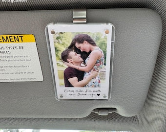 Valentine&#39;s Gift for Him - Personalized Car Visor Photo Clip, Romantic Boyfriend Gift, Couples Safe Driving Keepsake, Customizable Car Decor