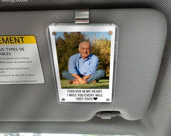 Loss of Father Gift, Personalized Memorial Car Visor Clip, Custom Remembrance Gift, Sympathy Gift for Loss of Dad, Grief Gift for Him