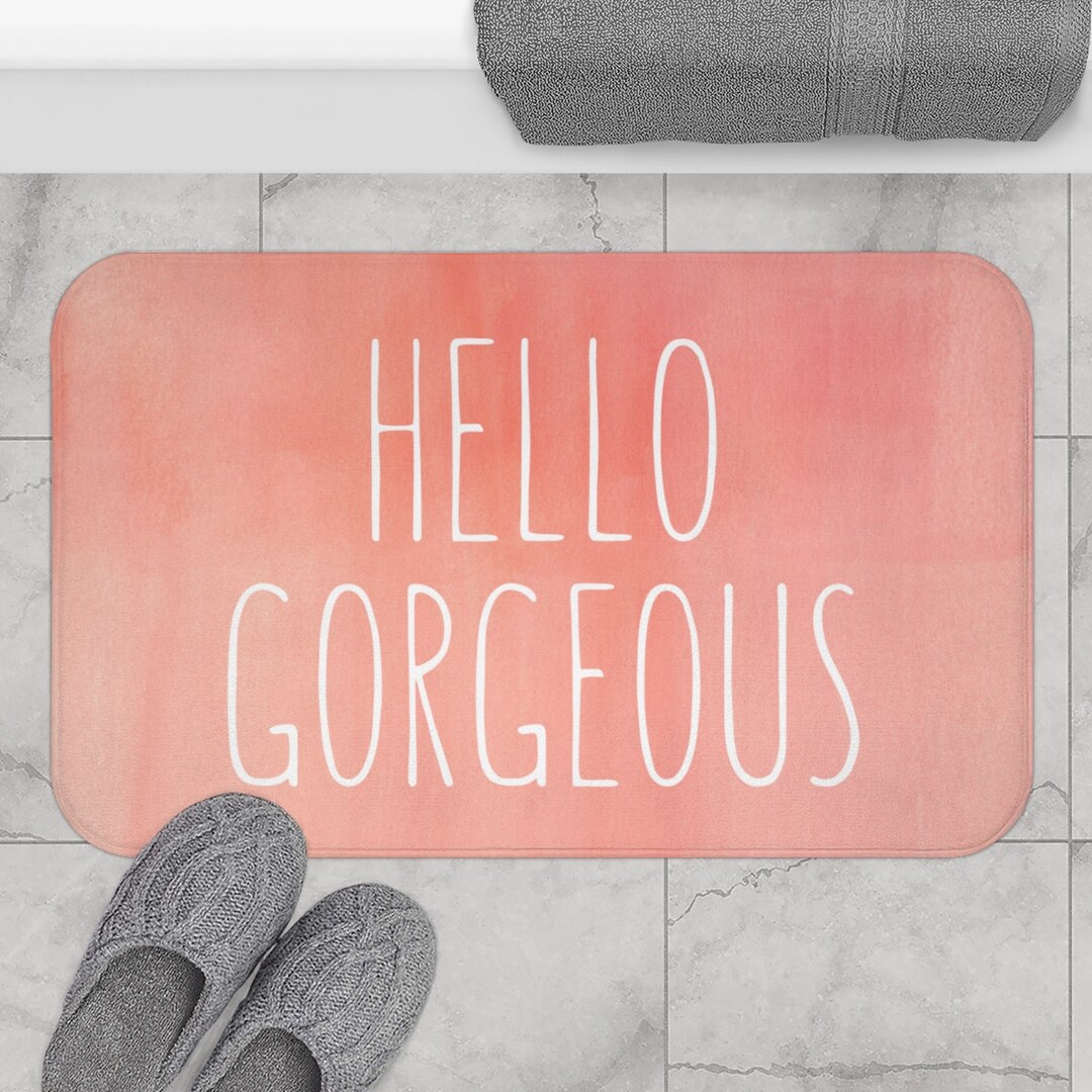 Hello Bath Mat Wedding Gift Housewarming Gift Closing Gift