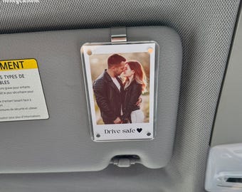 10 Year Anniversary Gift for Husband - Personalized Photo Car Visor Clip, Custom Drive Safe Gift, Romantic 10th Wedding Anniversary Keepsake