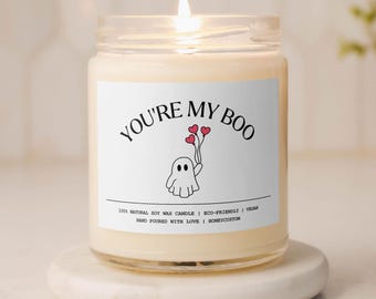 You&#39;re My Boo Cute Halloween Candle | Halloween Gift for Girlfriend | Spooky Halloween Decor | Fall Scented Candle | Gift for Boyfriend