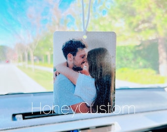 Custom Air Freshener, Personalized Double Sided Photo Car Freshie, Car Truck Scent, Custom Car Accessory Gift, Car Air Freshener Hanging