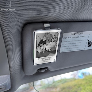 Gift for Mom Personalized Car Visor Clip Custom Photo Memory Keepsake Sentimental Mothers Day Gift from Daughter Son Unique Car Accessory