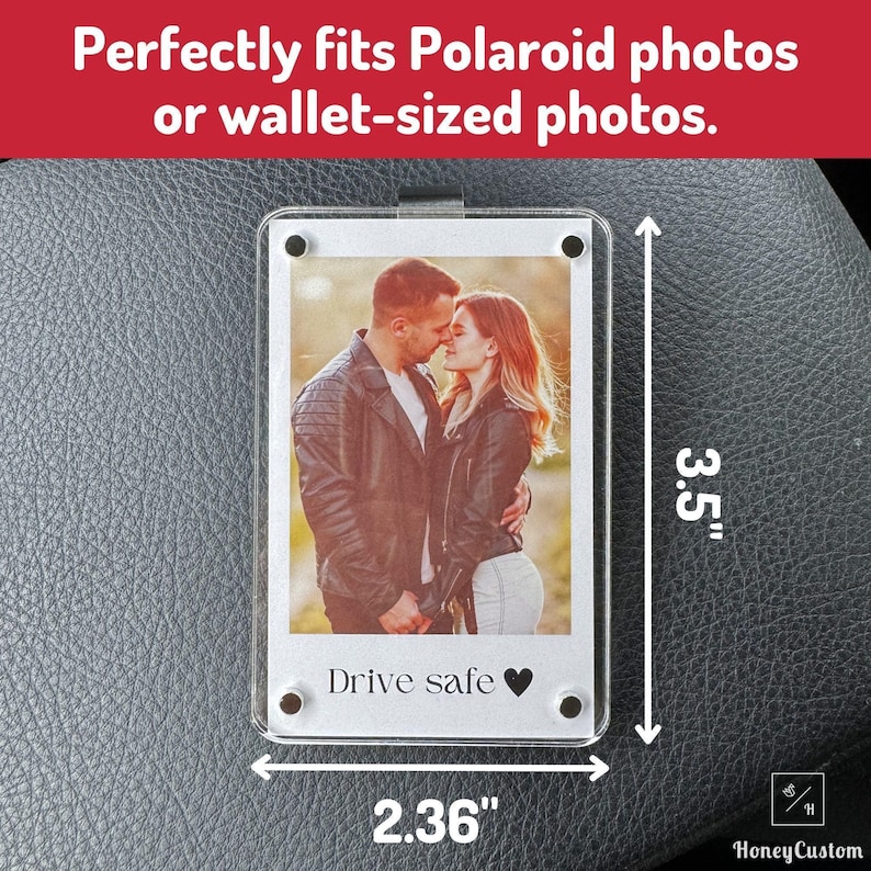 Personalized Photo Car Visor Clip - Custom Sun Visor Decoration for Car, Couples Gift, Wallet Photo Holder, Unique Car Accessories