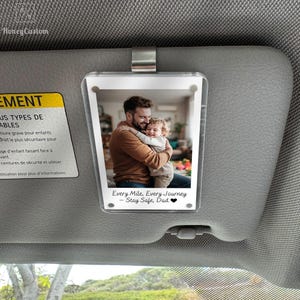 Dad Gifts Custom Photo Car Visor Clip Personalized Father's Day Gift for Him Unique Gift for Dad from Son or Daughter Sentimental Keepsake