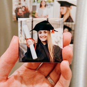 College Graduation Gift for Her, PHD Graduation Gift, High School Graduation Gift for Her, Custom Photo Magnets, Personalized Fridge Magnets