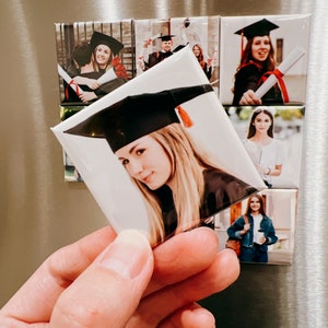 Grad Gift 2024 College Graduation Gift for Her High School Graduation Gift for Him Custom Photo Magnets Personalized Fridge Magnets