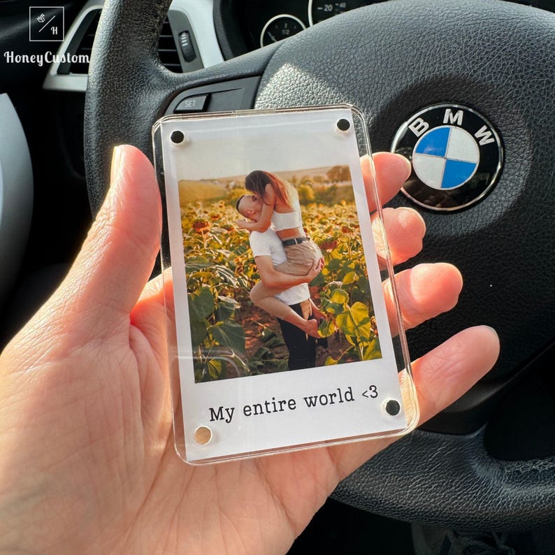Personalized Photo Car Visor Clip - Custom Sun Visor Decoration for Car, Couples Gift, Wallet Photo Holder, Unique Car Accessories