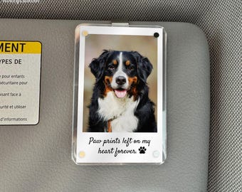 Dog Memorial Gift Personalized Dog Loss Keepsake, Pet Memorial Car Visor Clip, Custom Dog Photo Tribute, Pet Sympathy Gift, Loss of Dog Gift