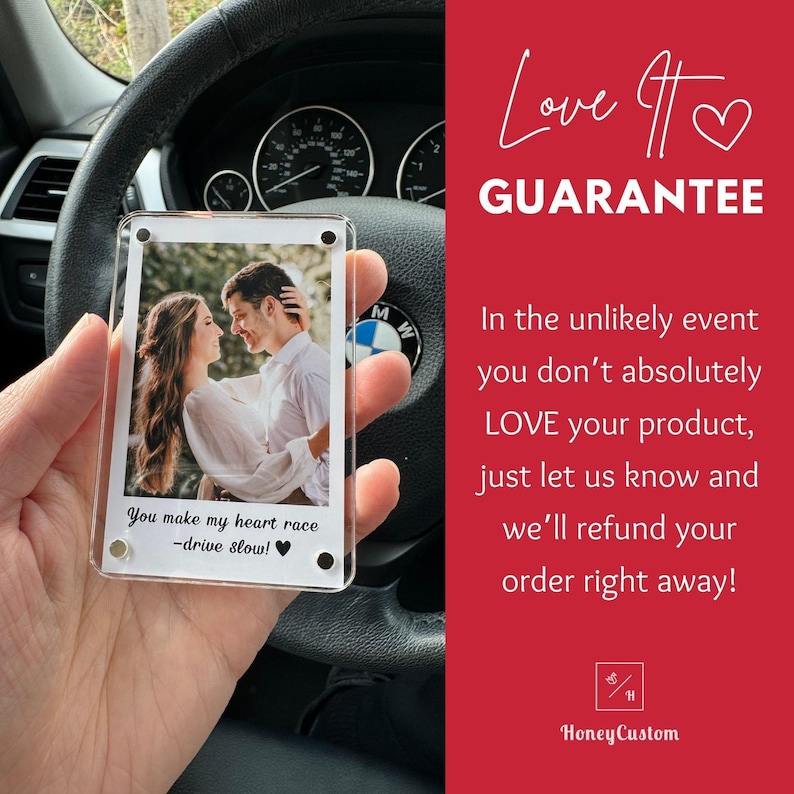 Personalized Photo Car Visor Clip - Custom Sun Visor Decoration for Car, Couples Gift, Wallet Photo Holder, Unique Car Accessories