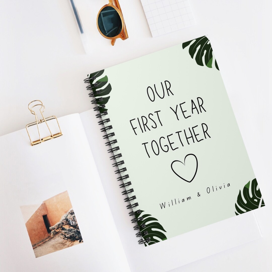 First Class Notebook Our First Year Together Personalized Notebook Custom Name Spiral ...