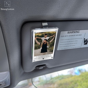 Regalos para papá: clip de visera de coche con foto personalizada, regalo personalizado para el Día del Padre para él, regalo único para papá de su hijo o hija, recuerdo sentimental