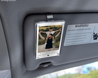 Dad Gifts Custom Photo Car Visor Clip Personalized Father's Day Gift for Him Unique Gift for Dad from Son or Daughter Sentimental Keepsake