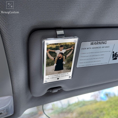 Cadeaux pour papa Clip photo personnalisé pour pare-soleil pour voiture Cadeau de fête des pères personnalisé pour lui Cadeau unique pour papa de la part d'un fils ou d'une fille Souvenir sentimental