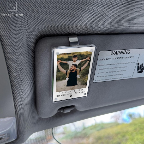 Dad Gifts Custom Photo Car Visor Clip Personalized Father's Day Gift for Him Unique Gift for Dad from Son or Daughter Sentimental Keepsake