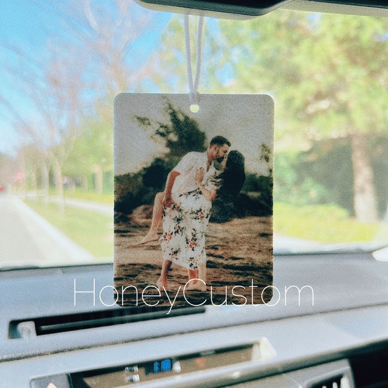 Double sided Car Freshener with Your Photo, Custom Car Scent, Personalized Car Accessory Gift, Photo Car Freshie, New Car Gift, Car Decor