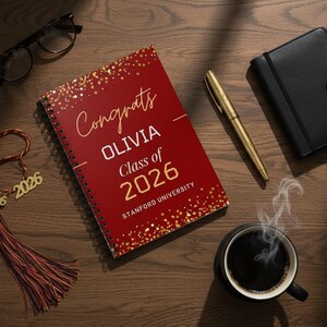 Class of 2026 Gift, Personalized Spiral Notebook | Lined Journal | 8x6 Inches - Custom Name, Daughter