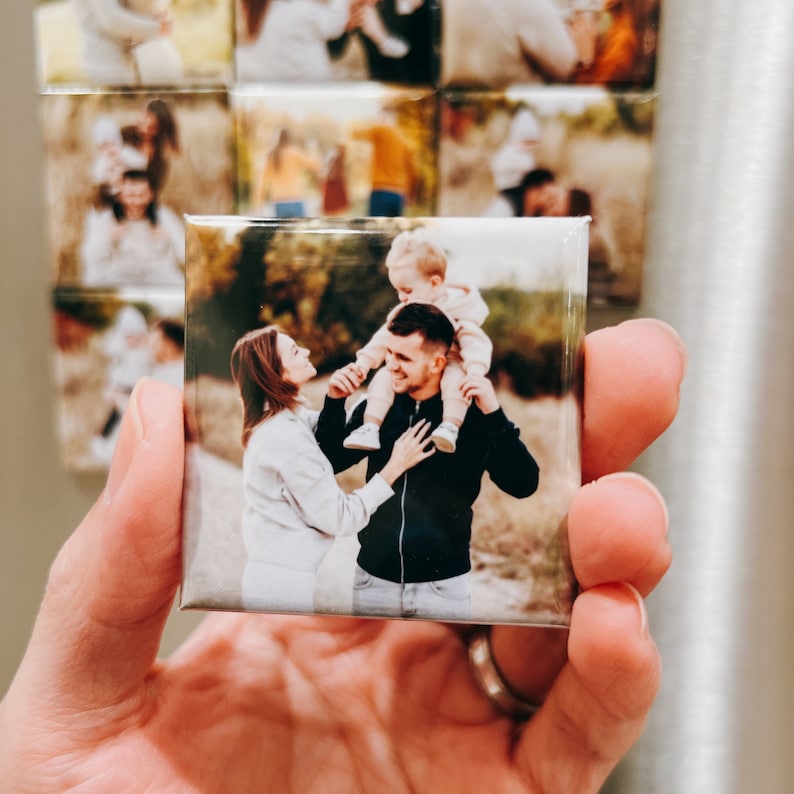 Custom Photo Magnets, Fridge Decal, Fridge Magnets, Personalized Refrigerator Magnet, Picture Magnet, Save the Date, Gift for Mom, Family