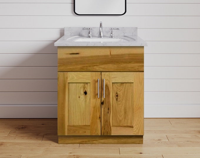 Bathroom Vanity 24 Inch, Rustic Bathroom Cabinet, Solid Wood Vanity ...