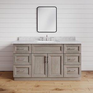 48" Grey Bathroom Vanity for Single Sink, Bathroom Furniture With ...