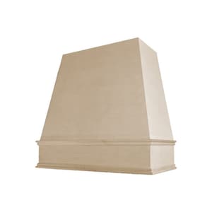 Unfinished Range Hood, Wood Range Hood, Kitchen Vent, Stove Hood, Farmhouse Hood, Tapered Front With Decorative Molding 30" 36" 42" 48" Wide