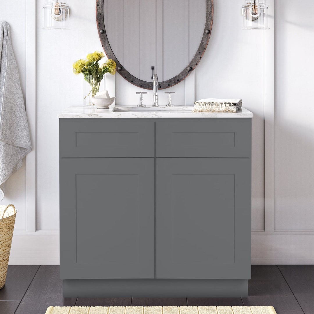 30 Grey Shaker Bathroom Vanity Single Sink Vanity Etsy