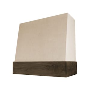 Unfinished Wood Range Hood Cover, Vent Hood, Angled Front Oven Hood, Kitchen Hood With Walnut Band, Exhaust Hood 30" 36" 42" 48" Wide
