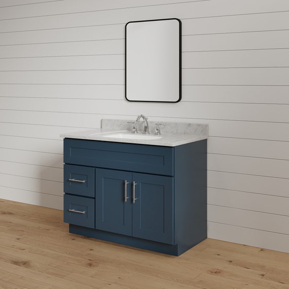 36 inch on sale blue bathroom vanity