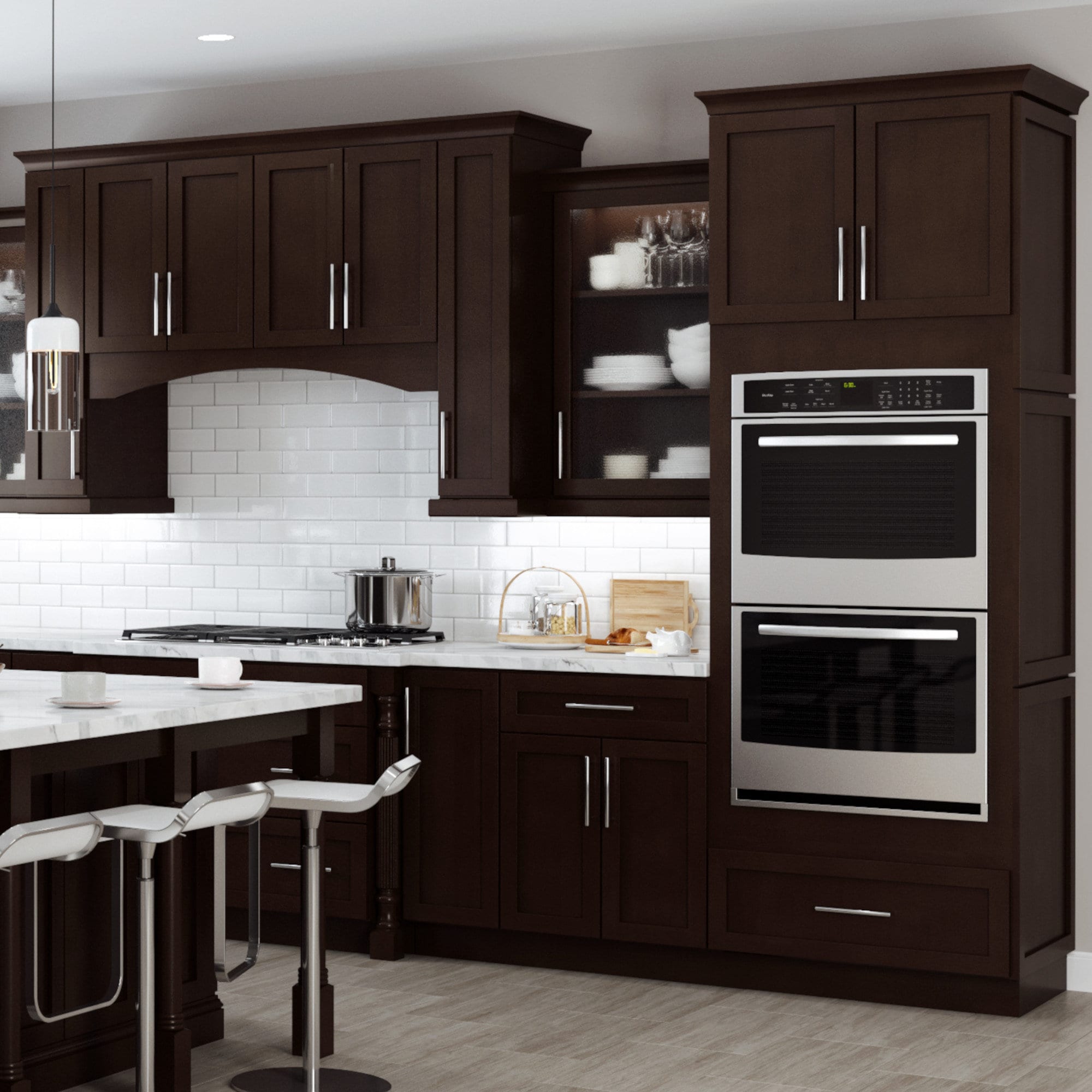 Supply Espresso Shaker Kitchen Cabinets Wholesale Factory