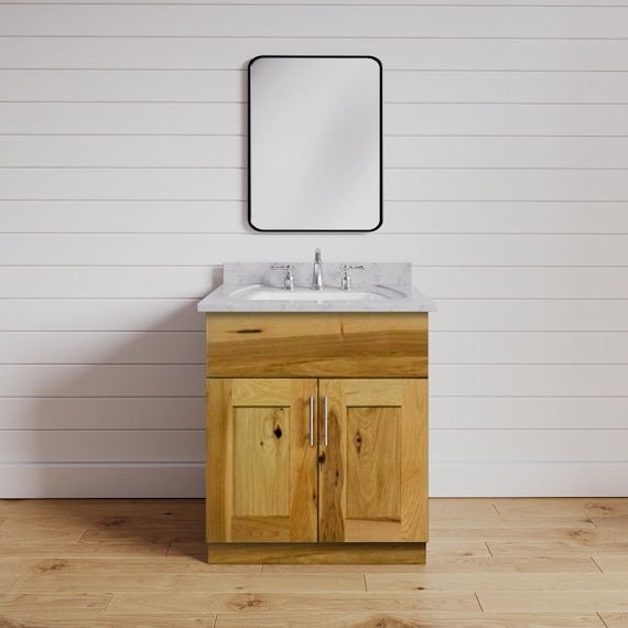 Bathroom Vanity 24 Inch Rustic Bathroom Cabinet Solid Wood Vanity Hickory Bathroom Vanity Single Sink Base Vanity Small Country Cabinet Etsy