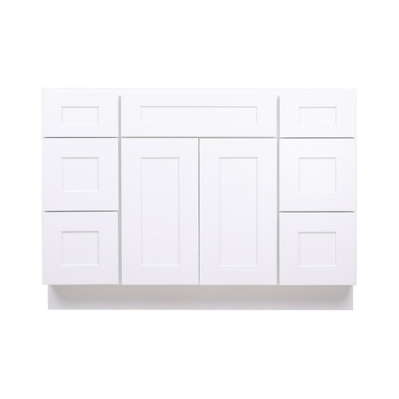 48 Inch Bathroom Vanity White Shaker Cabinet Single Sink Vanity