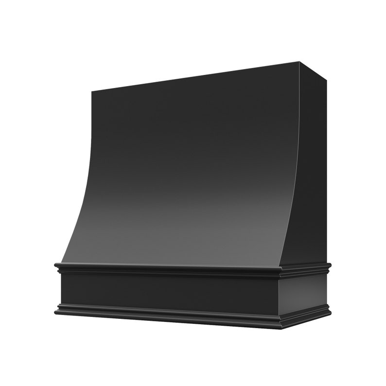 Black Range Hood Kitchen Vent Wood Sloped Front Hood Stove Etsy