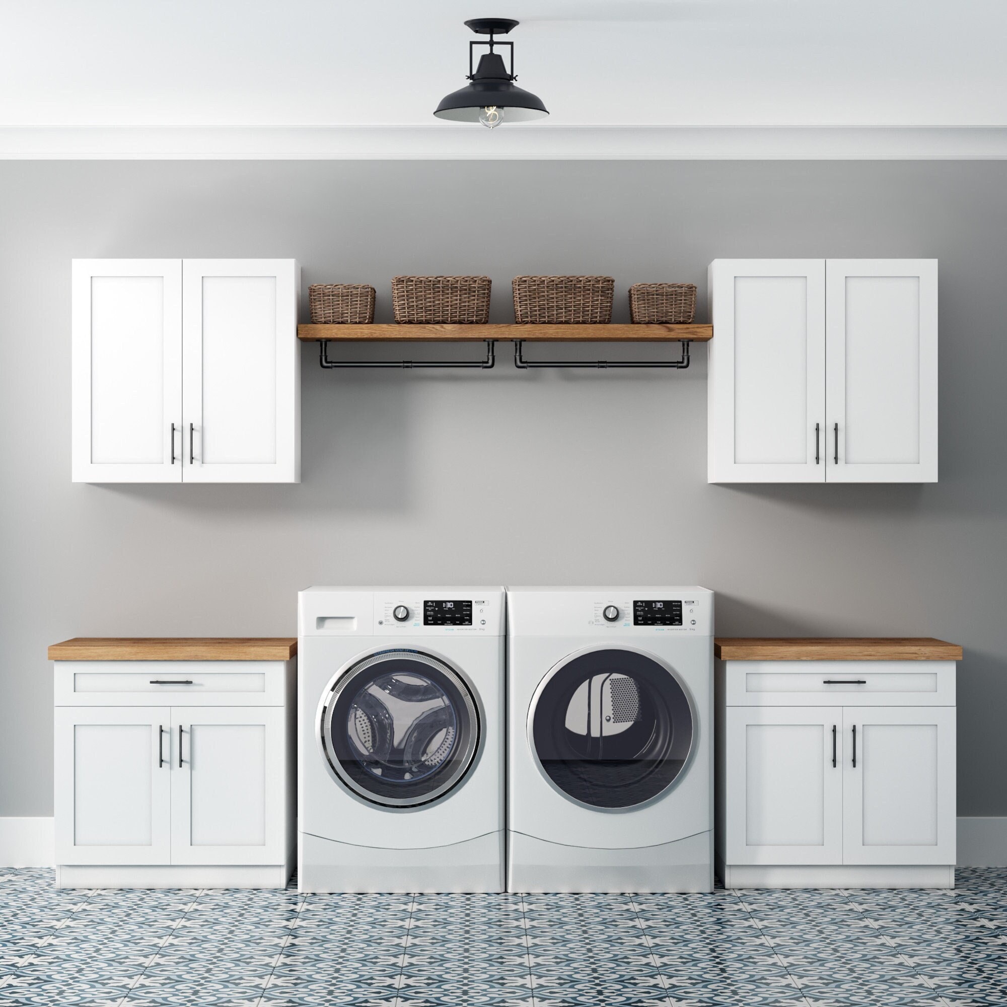 After/before laundry room remodel with maple countertops : r