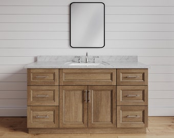 48" Bathroom Vanity for Single Sink, Brown Toffee Stained Wood Bathroom Furniture with Drawers, Traditional Comtemporary Bath Cabinet