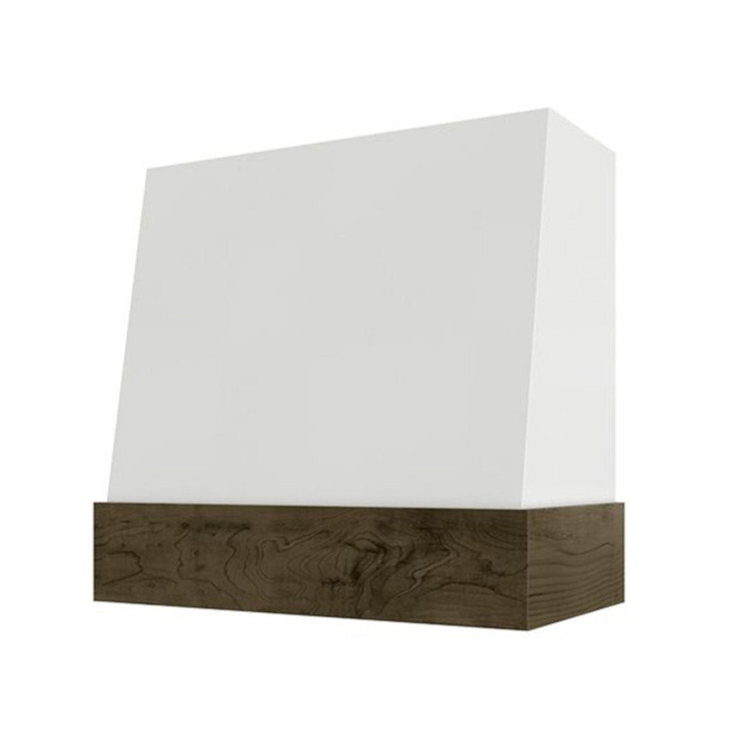 White Wood Range Hood, Range Hood Cover, Vent Hood With Angled Front