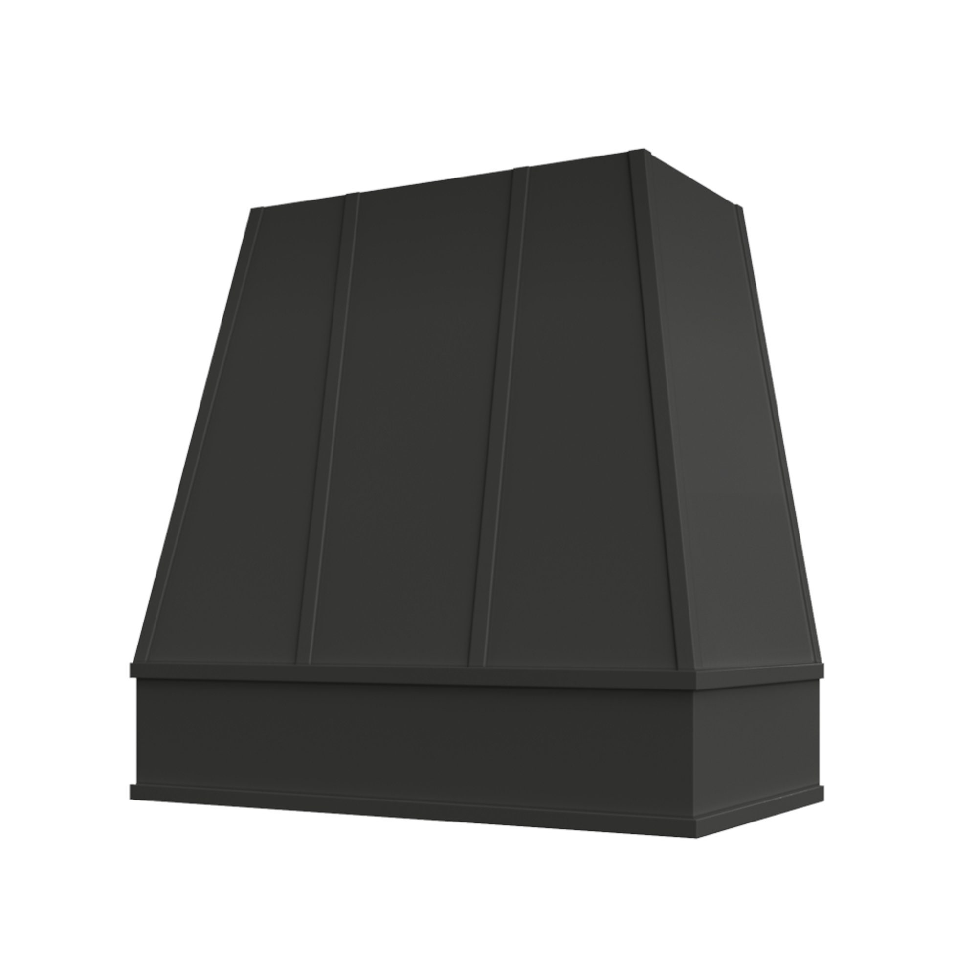 Campana extractora negra, campana de ventilación cónica, cubierta de campana extractora de madera, campana de cocina con correa, campana extractora con moldura de bloque - 30" 36" 42" 48" de ancho